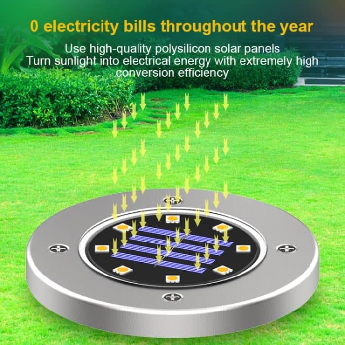 8 LEDs Bunt dimmbares Solar-Garten-Gartenlichtsensor-Typ Intelligente Lichtsteuerung Vergrabenes Licht – Bild 8
