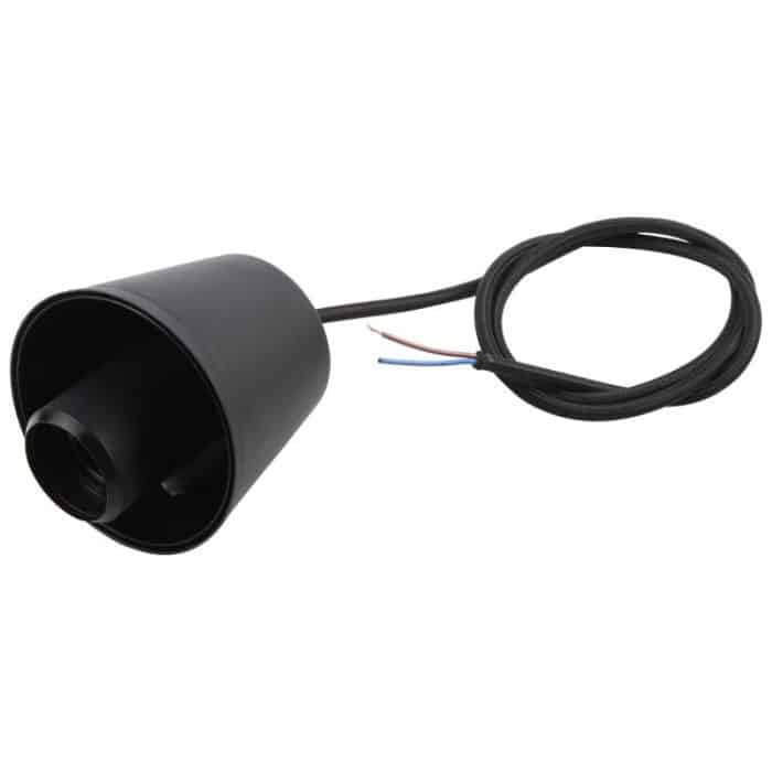 E27 Lampenfassung DIY Decke Kronleuchter Glühbirnen Schraube Silikonsockel, Kabellänge: 1 m, E27 Black – Bild 1