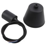 E27 Lampenfassung DIY Decke Kronleuchter Glühbirnen Schraube Silikonsockel, Kabellänge: 1 m, E27 Black – Bild 2