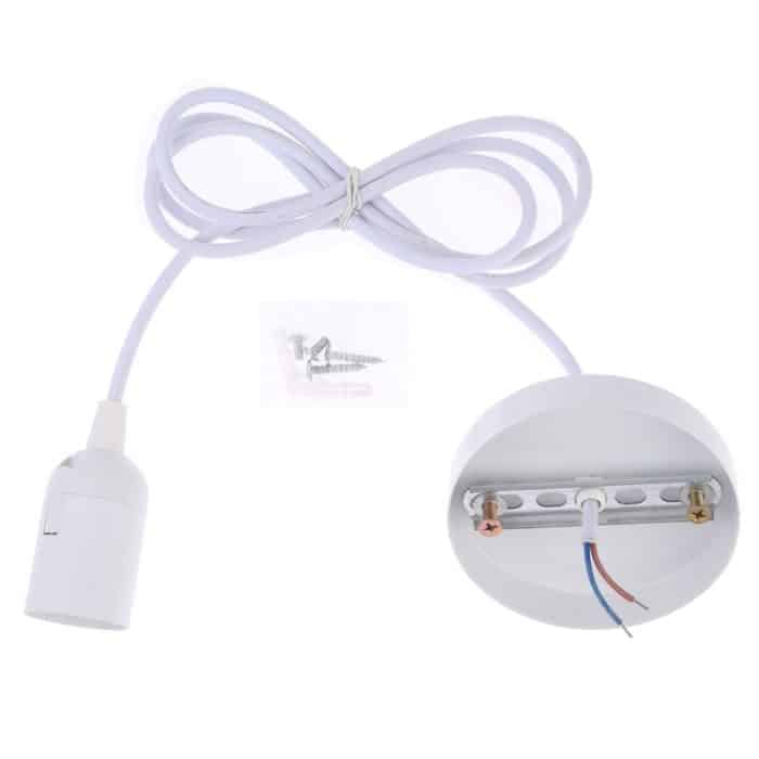 E27-Lampenfassung, DIY-Deckenleuchter, Glühbirnen, Schraubsockel, Kabellänge: 1 m, E27 White – Bild 4