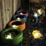 Solarbetriebene quadratische LED-Einbauleuchte aus gehärtetem Glas für den Außenbereich, Gartendekorationslampe, IP55 wasserdicht, Größe: 7 x 7 x 5 cm, 7 x 7 x 5cm – Bild 10