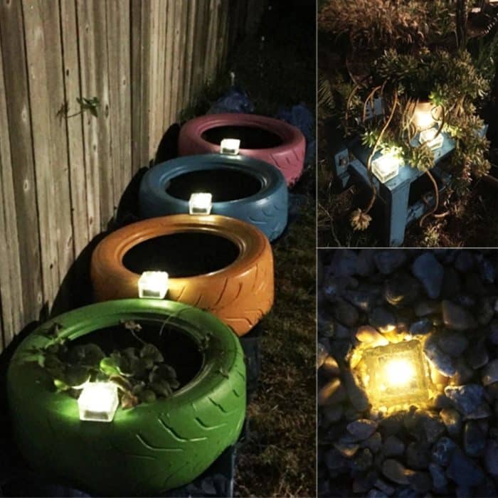 Solarbetriebene quadratische LED-Einbauleuchte aus gehärtetem Glas für den Außenbereich, Gartendekorationslampe, IP55 wasserdicht, Größe: 7 x 7 x 5 cm, 7 x 7 x 5cm – Bild 10