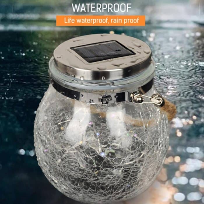 Solarenergie-Glasflaschen-Pendelleuchte, IP55, wasserdicht, für den Außenbereich, Gartendekoration, Warm White Light – Bild 8