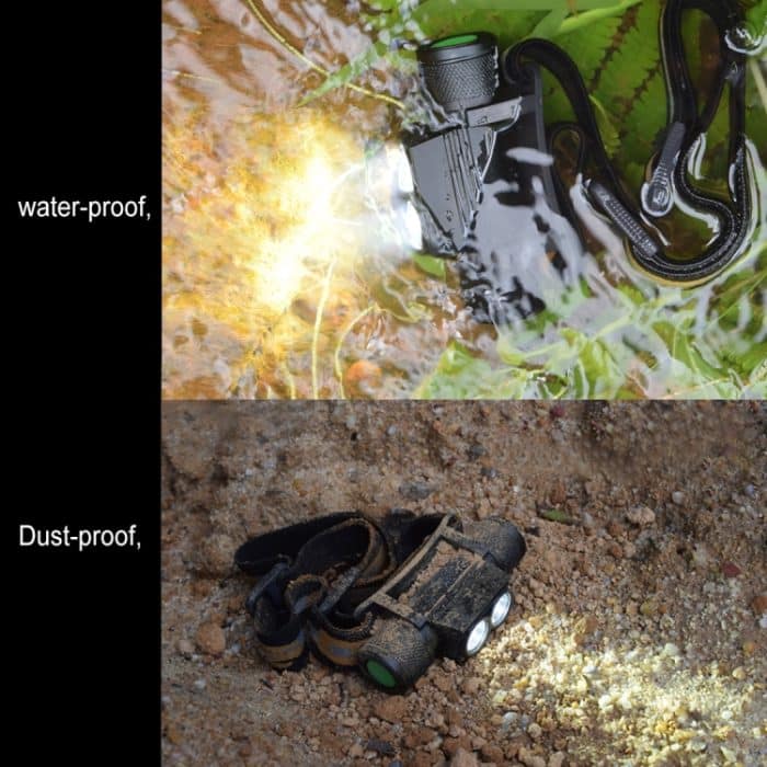 D25 10W 2 x XML-2 IPX6 wasserdichtes Stirnbandlicht, 2400 LM USB Charging Einstellbarer LED-Außenscheinwerfer – Bild 9