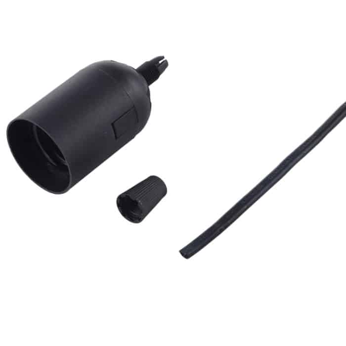 E27-Lampenfassungssockelhalter mit Elektrokabel, Kabellänge: 28 cm, E27 – Bild 4