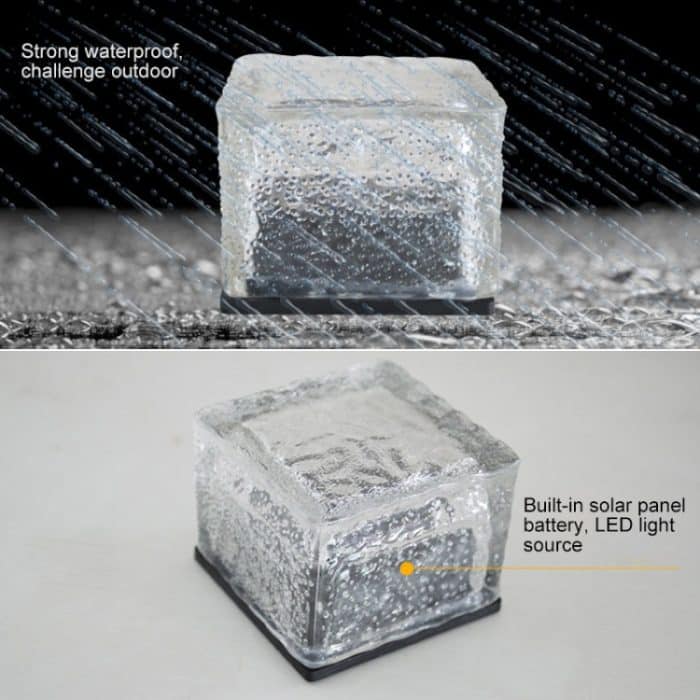 IP68 wasserdichte solarbetriebene LED-Außenleuchte aus gehärtetem Glas für den Außenbereich, Gartendekorationslampe mit 0,2 W Solarpanel – Bild 4