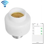 200 W Max E27 APP Fernbedienung WiFi Smart Glühbirnenadapter Lampensockel Funktioniert mit Alexa Echo und Google Home, AC 100-250V