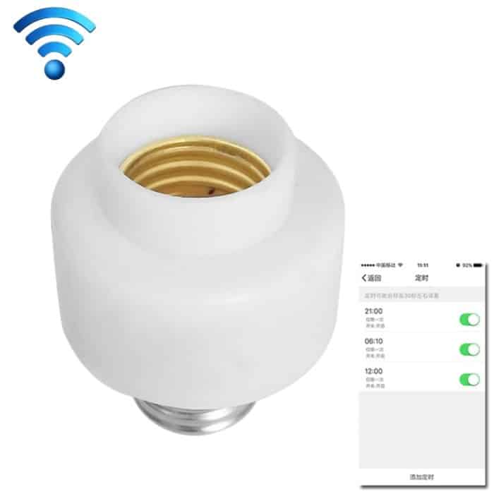 200 W Max E27 APP Fernbedienung WiFi Smart Glühbirnenadapter Lampensockel Funktioniert mit Alexa Echo und Google Home, AC 100-250V – Bild 1