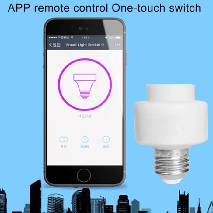 200 W Max E27 APP Fernbedienung WiFi Smart Glühbirnenadapter Lampensockel Funktioniert mit Alexa Echo und Google Home, AC 100-250V – Bild 6