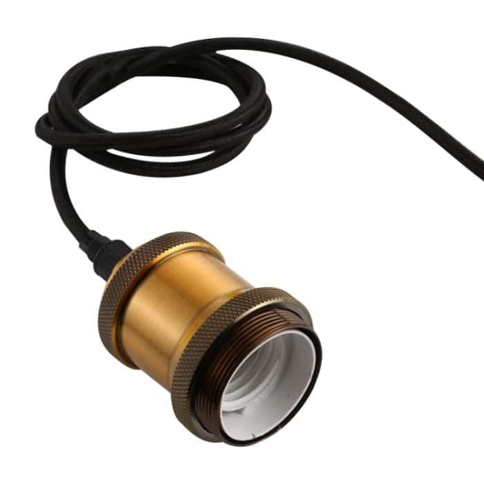 E27 Geflochtener Kabeladapter Lampenkopf, Kabellänge: 1 m – Bild 1