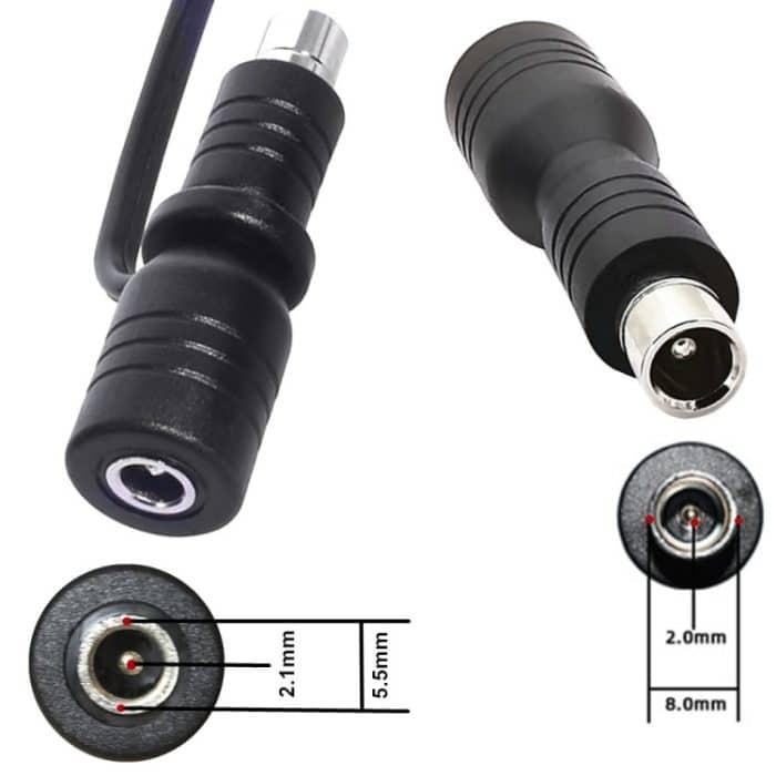 DC 5,5 mm x 2,1 mm Buchse auf DC 8,0 mm x 2,0 mm Stecker Adapter für tragbare Kraftwerke, Solargeneratoren, For Portable Power Station, Solar Generators – Bild 3
