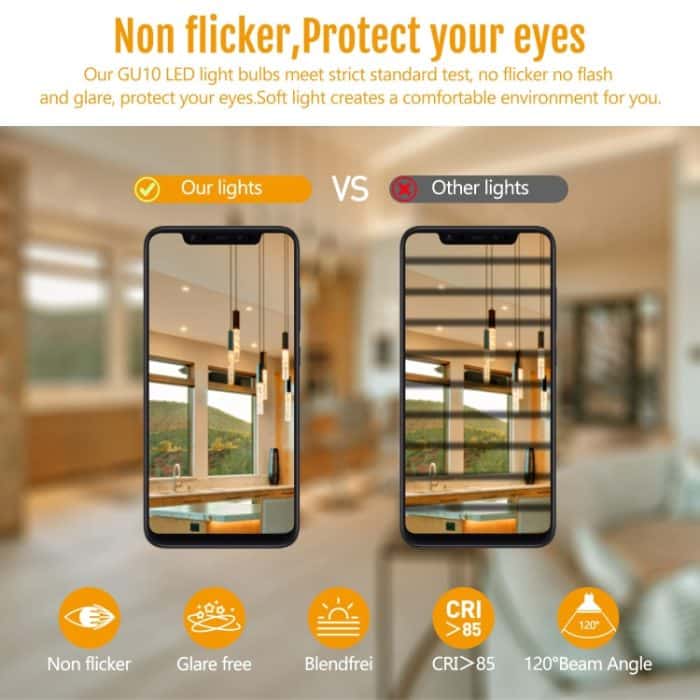 GU10 5W 8 LEDs SMD 2835 LED-Strahler 3000K dimmbar, AC 220V (Warmweiß) – Bild 6