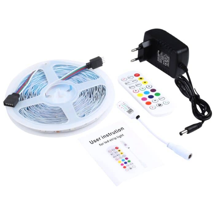 10m 300 LEDs SMD 5050 IP44 Wasserdichte RGB-Lichtstreifen mit 24-Tasten Fernbedienung, EU-Stecker – Bild 5