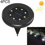 4 Stück 8 LEDs, IP65, wasserdicht, solarbetrieben, vergrabene Lampe, Garten, Villa, Garten, Rasen, dekorativer Strahler