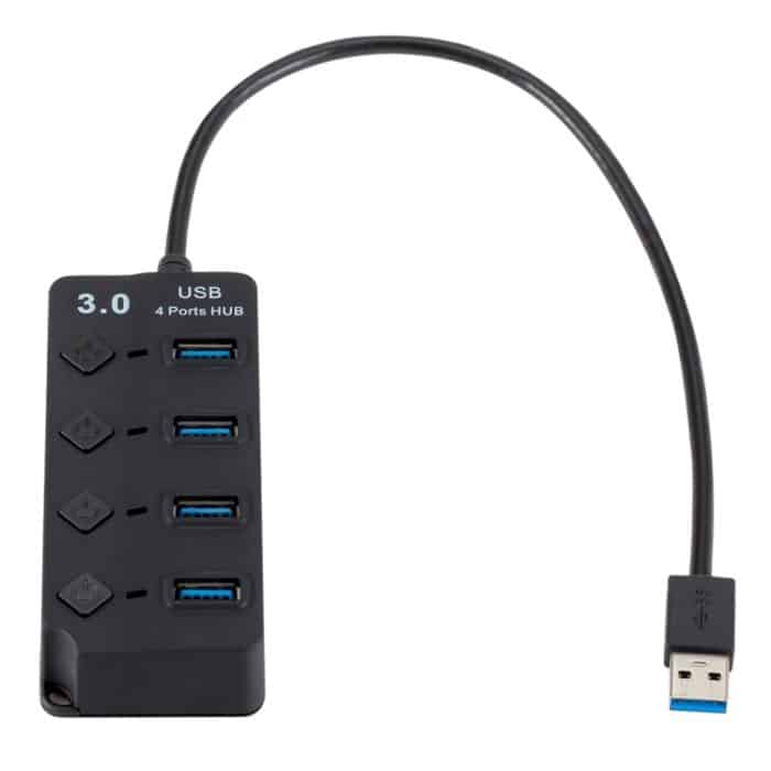 4 Port USB 3.0 Hi-Speed ​​Multi Hub Erweiterung mit Switch für PC & Laptop – Bild 1