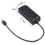 4 Port USB 3.0 Hi-Speed ​​Multi Hub Erweiterung mit Switch für PC & Laptop – Bild 5