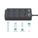 4 Port USB 3.0 Hi-Speed ​​Multi Hub Erweiterung mit Switch für PC & Laptop – Bild 6