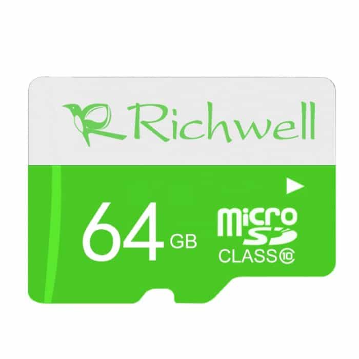 Richwell 64 GB Hochgeschwindigkeits-Micro-SD-Speicherkarte (TF) der Klasse 10 – Bild 2