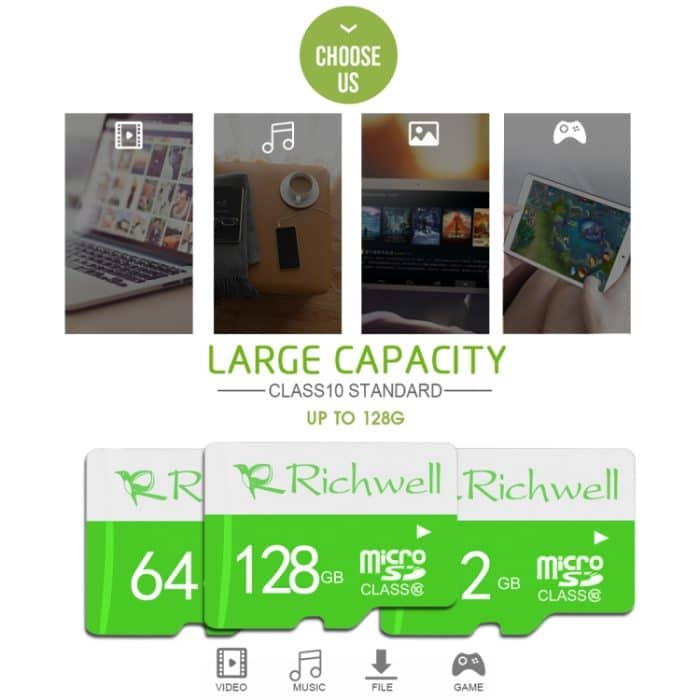 Richwell 16 GB Hochgeschwindigkeits-Micro-SD-Speicherkarte (TF) der Klasse 10 – Bild 5