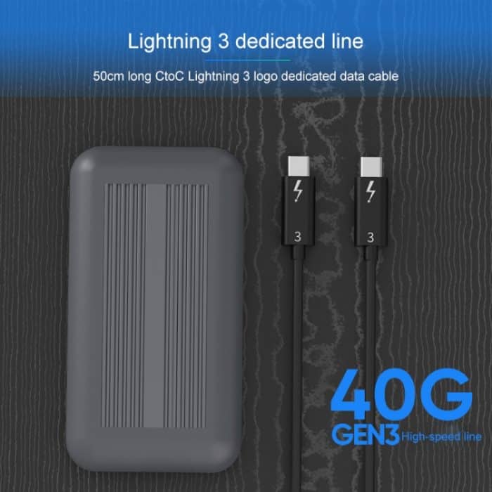 Blueendless M.2 NVME Thunderbolt 3 Solid State Mobile Hard Disk Box Festplattenlaufwerk, M8 – Bild 4