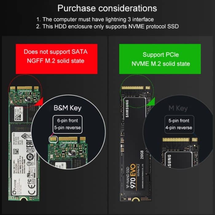 Blueendless M.2 NVME Thunderbolt 3 Solid State Mobile Hard Disk Box Festplattenlaufwerk, M8 – Bild 10