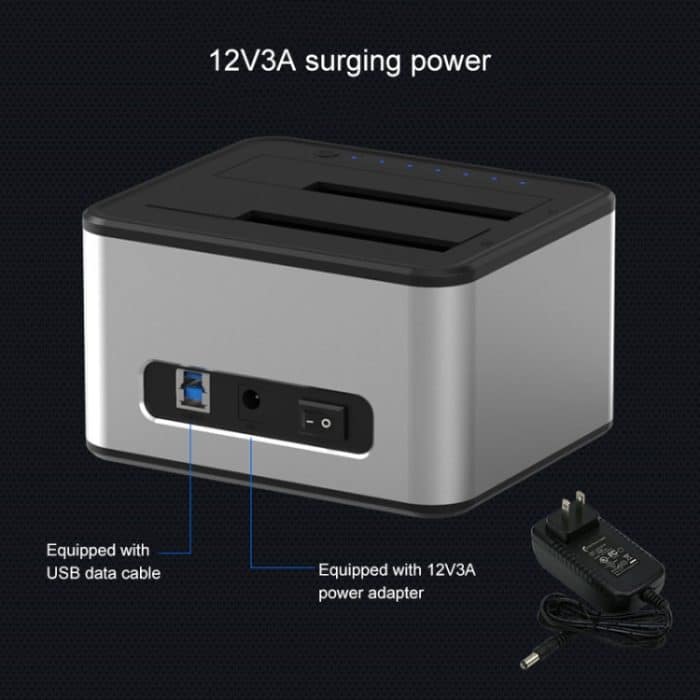 Blueendless 2,5/3,5 Zoll SATA USB 3.0 2 Bay Offline Copy Festplattendock – Bild 6