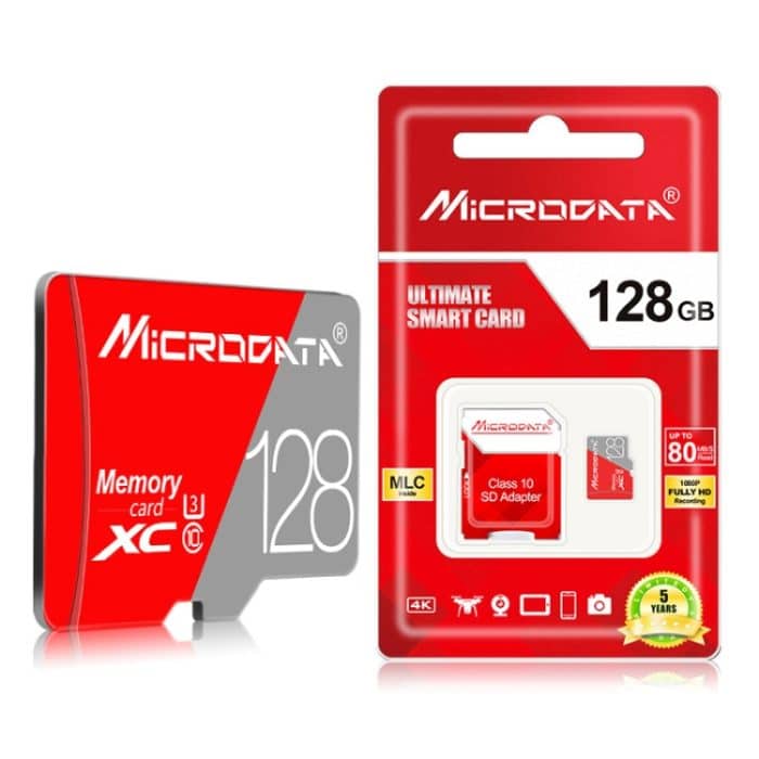 MICRODATA 128 GB Class10 Rot und Grau TF (Micro SD) Speicherkarte – Bild 4