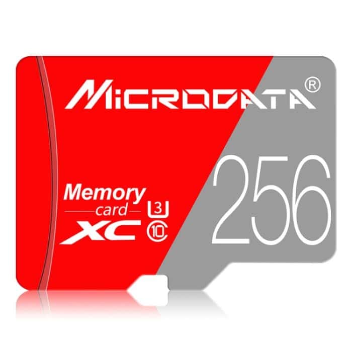 MICRODATA 256 GB Class10 Rot und Grau TF (Micro SD) Speicherkarte – Bild 2