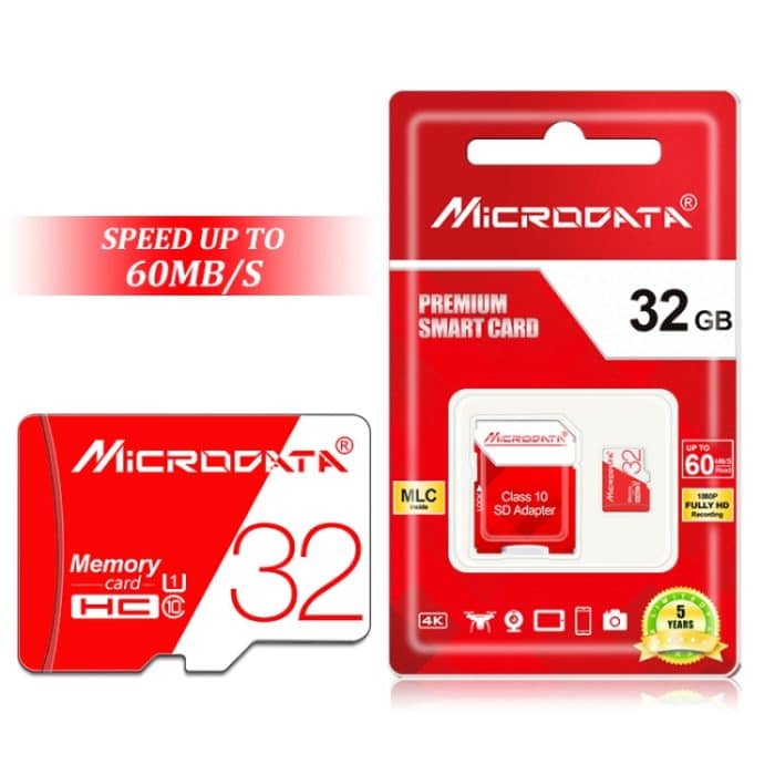 MICRODATA 32 GB Hochgeschwindigkeits-U1-Rot-Weiß-TF-Speicherkarte (Micro SD) – Bild 7