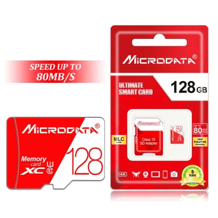 MICRODATA 128 GB Hochgeschwindigkeits-U3-Rot-Weiß-TF-Speicherkarte (Micro SD) – Bild 7