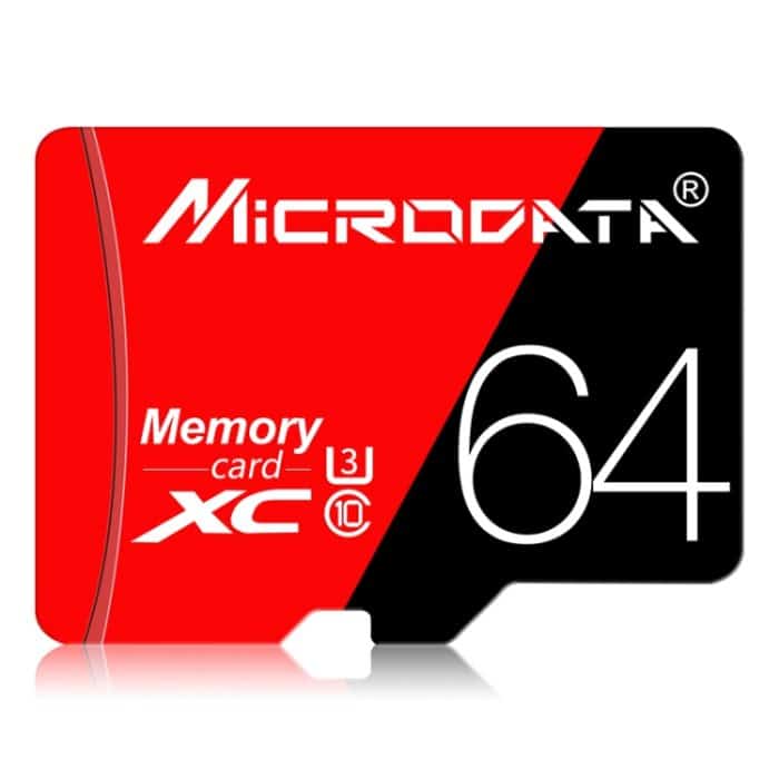 MC5756.jpg MICRODATA 64 GB High Speed U3 Rot und Schwarz TF (Micro SD) Speicherkarte – Bild 1