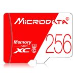 MICRODATA 256 GB Hochgeschwindigkeits-U3-Rot-Weiß-TF-Speicherkarte (Micro SD)