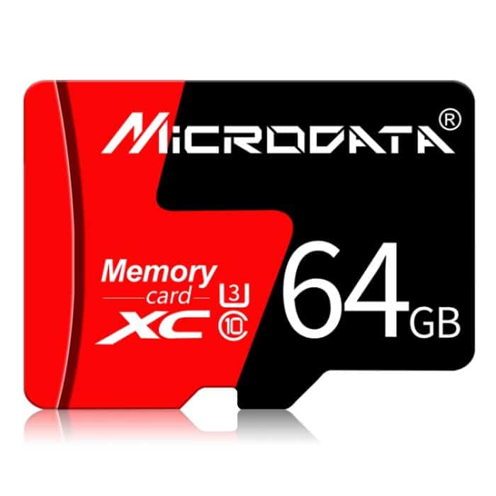 MICRODATA 64 GB U3 Rot und Schwarz TF (Micro SD) Speicherkarte – Bild 1