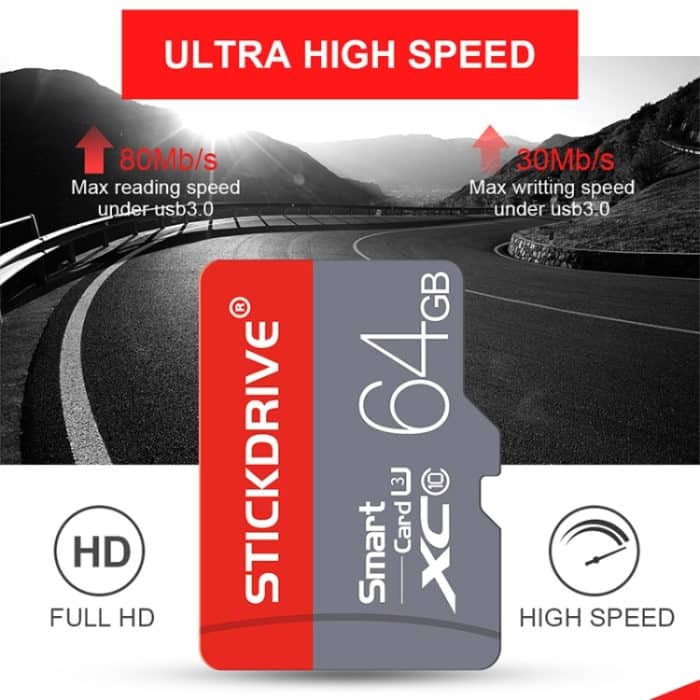 STICKDRIVE 128 GB U3 Rot und Grau TF (Micro SD) Speicherkarte – Bild 4