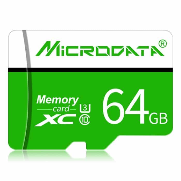 MC5813.jpg MICRODATA 64 GB U3 Grün-Weiß-TF-Speicherkarte (Micro SD) – Bild 1