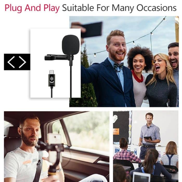 YICHUANG YC-LM10 USB-C / Typ C Intelligentes Rauschunterdrückungskondensator-Lavaliermikrofon, Kabellänge: 1,5 m – Bild 12