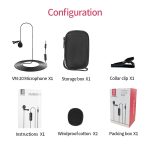 YICHUANG YC-VM20 3,5-mm-Anschluss Videoaufnahme Omnidirektionales Lavaliermikrofon, Kabellänge: 6 m – Bild 3