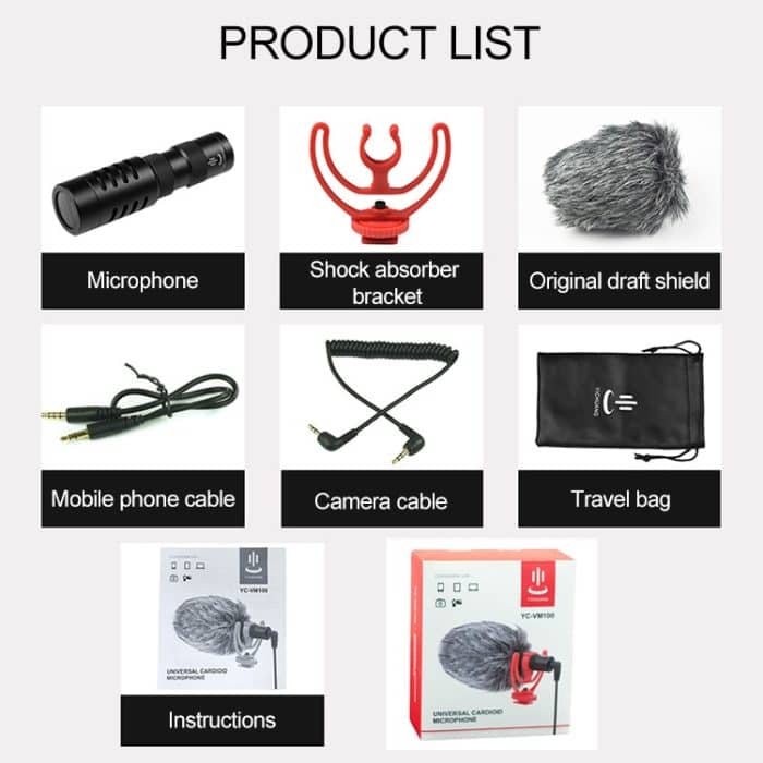 YICHUANG YC-VM100 3,5-mm-Port-Mikrofon mit tragbarer Rauschunterdrückung – Bild 4
