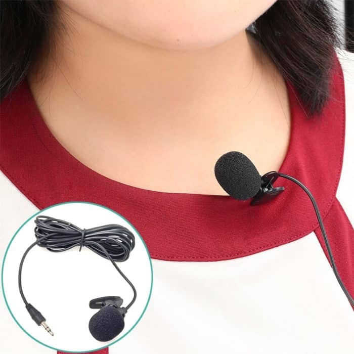 ZJ002MR Stereo 2,5 mm Straight Plug Auto Sonnenblende Wireless Interpreter Reiseleiter Megaphon Lavalier Kabelmikrofon, Länge: 3 m – Bild 1