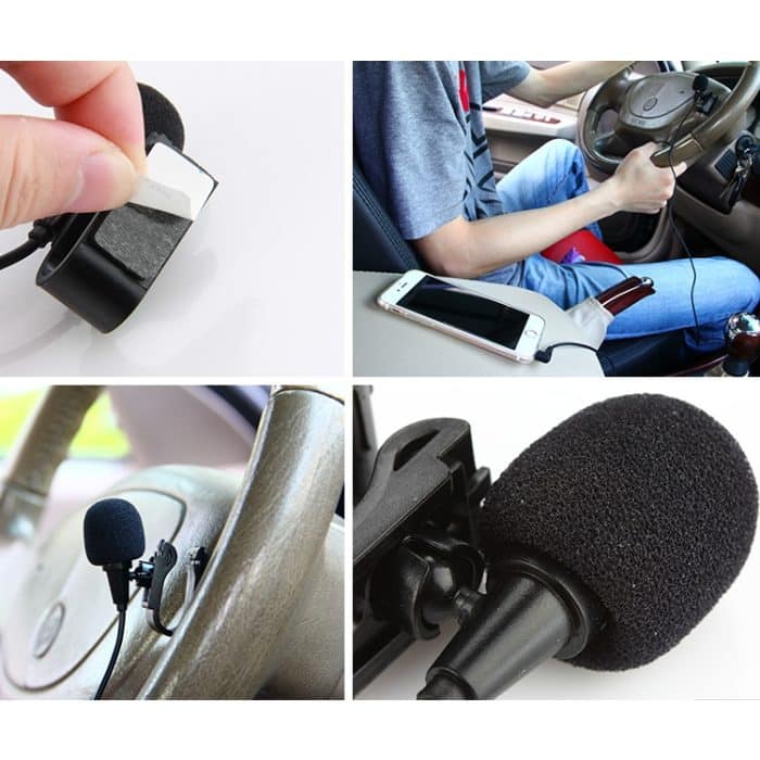 ZJ025MR Aufsteckbares Lavalier-Stereomikrofon zum Aufstecken für GPS / Bluetooth-fähiges Audio-DVD-Außenmikrofon für das Auto, Kabellänge: 3 m, 90-Grad-Winkel-3,5-mm-Buchse – Bild 5