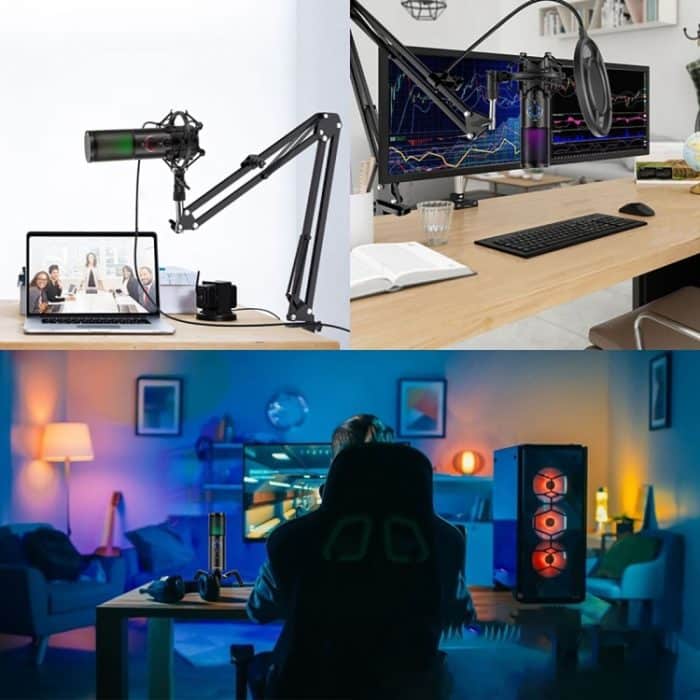 Yanmai Q18 USB Professionelles Computermikrofon Ankeraufnahme Karaoke-Kondensatormikrofon – Bild 7