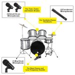 XTUGA DI7 7-teiliges kabelgebundenes dynamisches Drum-Mikrofon-Set, Kick-Bass-Tom/Snare-Becken-Mikrofon-Set mit XLR-Kabeln – Bild 7
