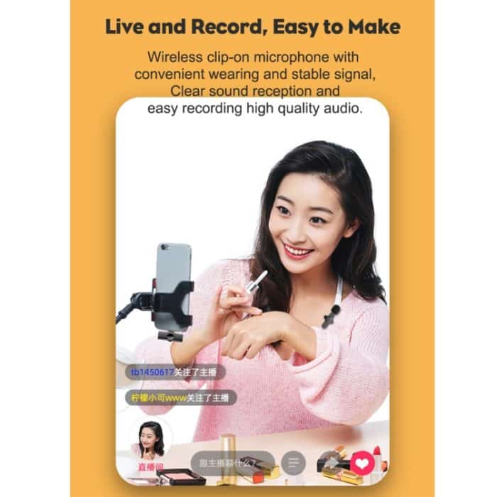 Typ-C / USB-C-Schnittstelle Live-Broadcast-WLAN-Lavalier-Mikrofon – Bild 9