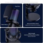 FEELWORLD VM1 USB-Kondensator-Gaming-Mikrofon für Streaming, Geräuschunterdrückung, Stummschaltung, RGB-Licht, Desktop-Ständer, VM1-XS – Bild 9