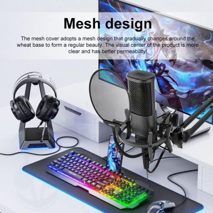 Yanmai X2 Active Rauschunterdrückung Cardioid Zeigen kapazitiver Aufzeichnungsmikrofonset mit Blowout Net & Cantilever-Halterung & 1,7m 3,5-mm-Schnittstellenkabel – Bild 6