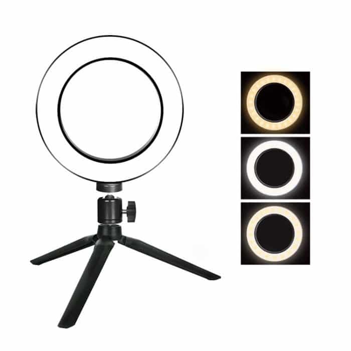 Live-Übertragung Selbstauslöser Dimmring LED Beauty Selfie Light mit kleinem Tischstativ, Selfie Light Durchmesser: 16cm – Bild 2