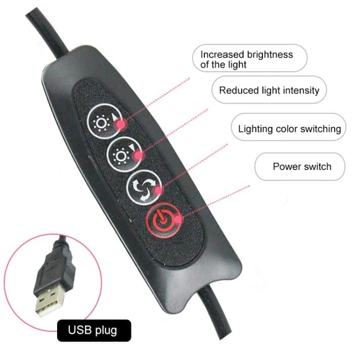 Live-Übertragung Selbstauslöser Dimmring LED Beauty Selfie Light mit kleinem Tischstativ, Selfie Light Durchmesser: 16cm – Bild 3