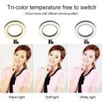 Live-Übertragung Selbstauslöser Dimmring LED Beauty Selfie Light mit kleinem Tischstativ, Selfie Light Durchmesser: 16cm – Bild 4
