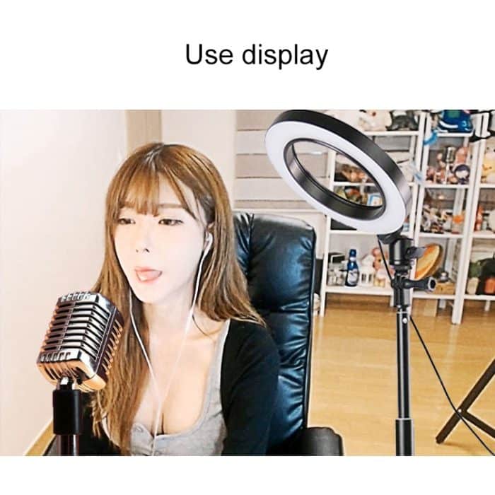 Live-Übertragung Selbstauslöser Dimmring LED Beauty Selfie Light mit kleinem Tischstativ, Selfie Light Durchmesser: 16cm – Bild 6