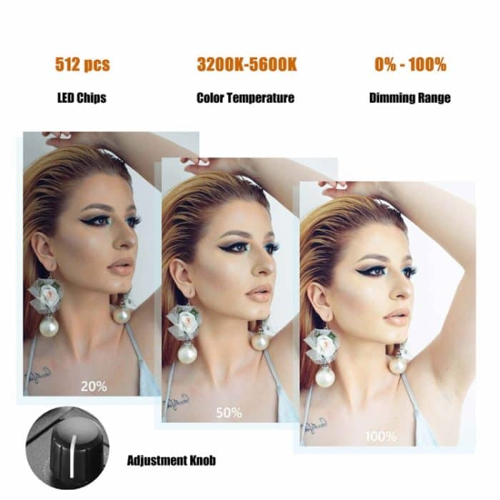 MANTOO RL-18 II 100-240V 55W 18 Zoll Zweifarbiges dimmbares Ringfülllicht mit Stativ – Bild 12